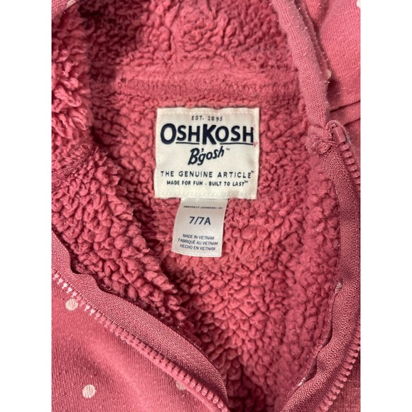 Oshkosh Girls lined hoodie size 7 - Picture 3 of 3